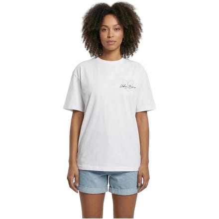Urban Classics - Heart Logo Loose Dames Tshirt - S - Wit