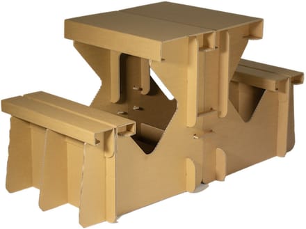 Kartonnen kinder picknicktafel - 62 x 120 x 142 cm - Kartent