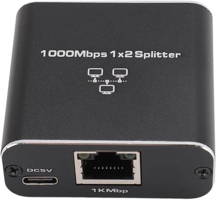 Ethernet Splitter - Netwerk Adapter - Internet Verdelen - Dual Poort - 1000 Mbps - Zilver