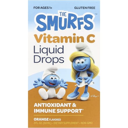 Les Schtroumpfs, Gouttes Liquides Vitamine C, Dès 1 an, Orange, 60 ml (2 fl oz)