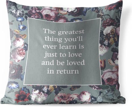 Sierkussen Buiten - Bloemen - Quotes - Roze - 60x60 cm - Weerbestendig