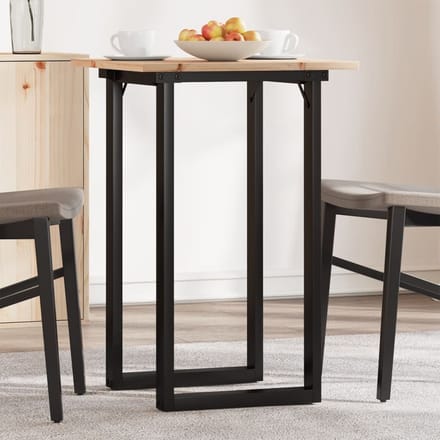 vidaXL - Eettafel - O-frame - 50x50x75 - cm - massief - grenenhout - en - staal