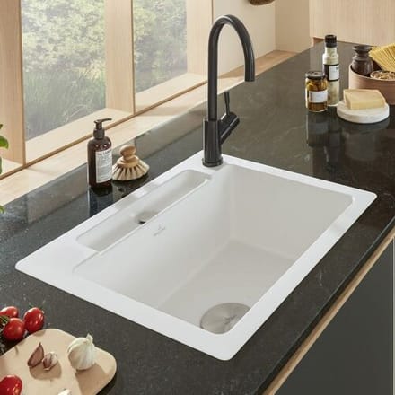 Villeroy & Boch Siluet 60 S Flat inset sink, drain with manual override 33461FR1