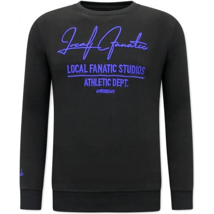 Heren Sweater - Athletic Dept. - Zwart / Blauw