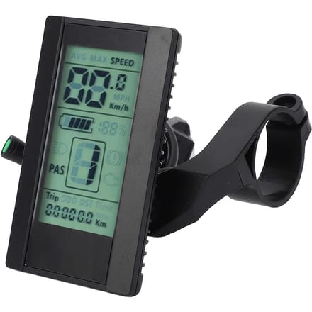 Compteur d'affichage LCD pour vélo électrique Écran de 2,7 pouces 24V 36V 48V 52V Rétroéclairage Luminosité réglable Résistant à l'eau LCD gray