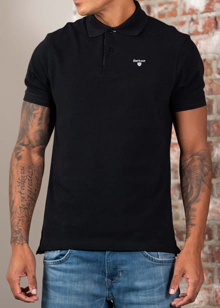 Barbour Barbour tartan pique tailored polo shirt - black modern