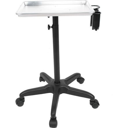 Haarsalon Trolley Verstelbare Hoogte Aluminium Legering Rolkar voor Kapperszaak black