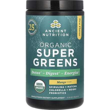 Ancient Nutrition, Super Greens Bio, Mangue, 6,8 oz (192,8 g)