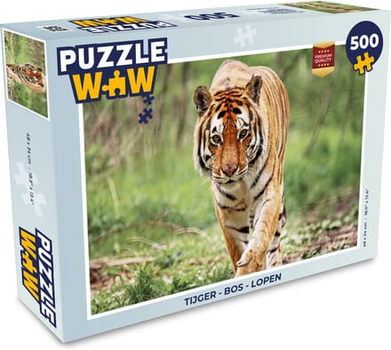 Puzzel Tijger - Bos - Lopen - Legpuzzel - Puzzel 500 stukjes