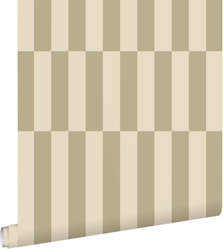 ESTAhome behang strepen donker beige - 53 cm x 10.05 m - 131212
