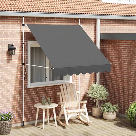 vidaXL - Luifel - handmatig - uittrekbaar - 200 - cm - antraciet