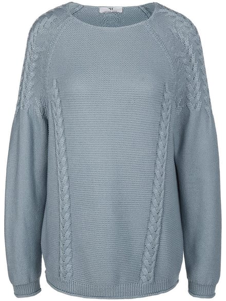 Trui ronde hals 100% katoen Van Peter Hahn blauw
