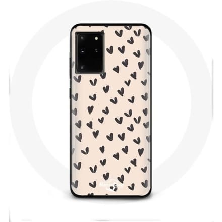 Hoesje voor Samsung Galaxy S11 Plus Abstracte zwarte harten textuur achtergrond