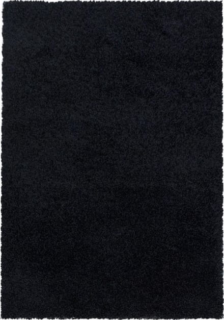 Zwart Tapijt Hoogpolig Vloerkleed - 100x200cm- Modern - Woonkamer - Salon - Slaapkamer - Eetkamer