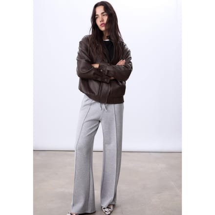 Stradivarius Oversized jack met leereffect  Bruin S