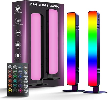 Sounix LED Light Bar - 2 Stuks - Muziek Sync - 15 Dynamische Modi - Gaming Sfeerverlichting - Met Afstandsbediening