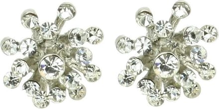 Behave - Oorknop zilverkleur met steentjes - 1,5 cm