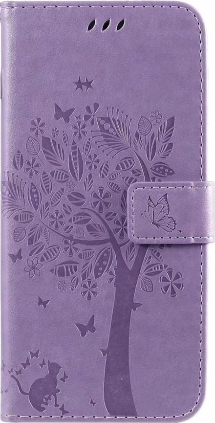 Geschikt voor Samsung Galaxy Note 10 Lite Bookcase - Paars - Bloemen - Portemonnee Hoesje
