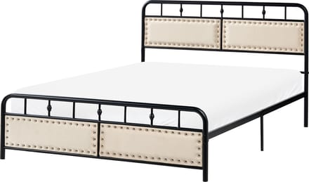 BREUILLET - Tweepersoonsbed - Zwart - 140 x 200 cm - IJzer