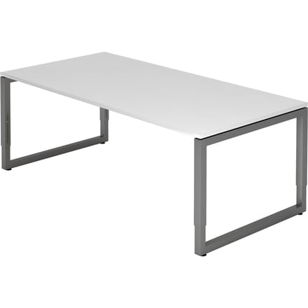 REGO 2E G | Bureau - 200 x 100 Tafelhoogte I In hoogte verstelbaar Wit/Grafiet