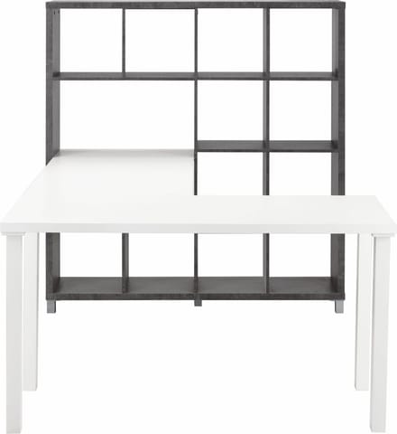 Kiwi-Boekenkast met Bureau - Beton Wit