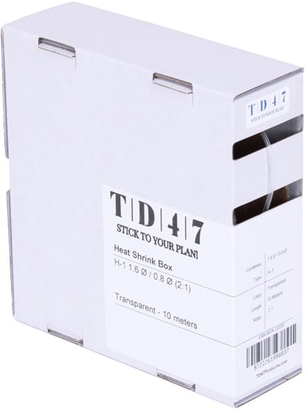TD47 Krimpkous Box H-1 1.6Ø / 0.8Ø 10m - Transparant