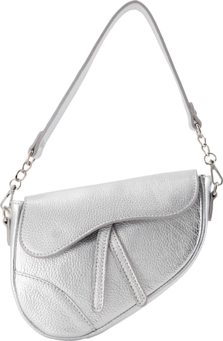 Lulu Crossbody Tas met schouderriem - Echt Leer - Zilver