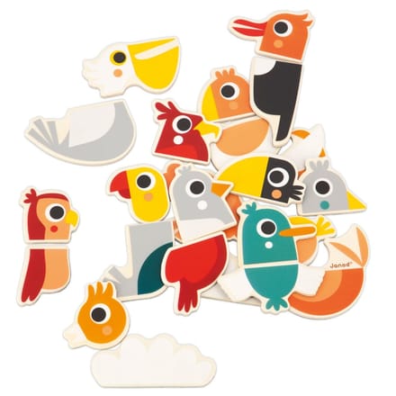JANOD magneten mix match vogels 2 jr+ / 24 stks
