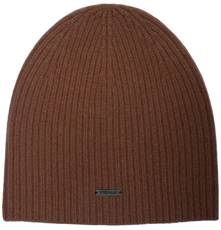 Stone Valley Gebreide Beanie zonder Omslagrand in Bruin