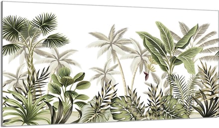 TMK ArtDeko - Beschermplaat Glas - 90x52 cm - Bladeren