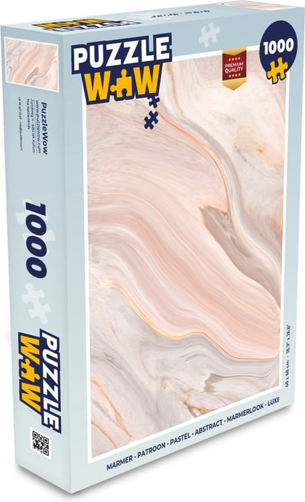 Puzzel Marmer - Patroon - Pastel - Abstract - Marmerlook - Luxe - Legpuzzel - Puzzel 1000 stukjes volwassenen