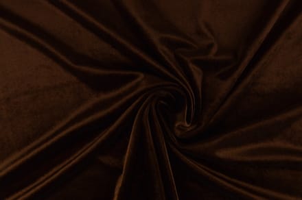 35 meter stretch fluweel - Bruin - 93% polyester - 7% elastaan