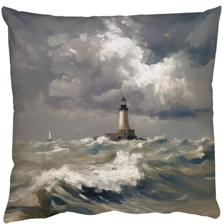 Sierkussens - Kussentjes Woonkamer - 40x40 cm - Vuurtoren - Golven - Storm