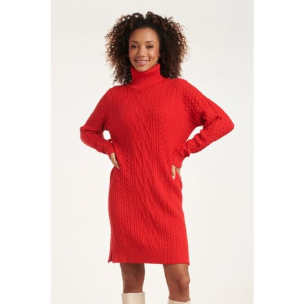 Smashed Lemon 24629 gebreid jurk met vlechtstructuur |