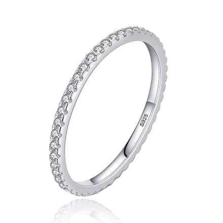 Elenza Sterling .925 Zilveren Draagbare Eternity Ring met Zirkonia-16mm