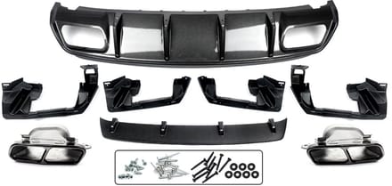Achterbumper Diffuser Lip - Carbon Look - Voor Mercedes A-Klasse W176 A200/A45 AMG (2013-2018) - Auto Accessoires