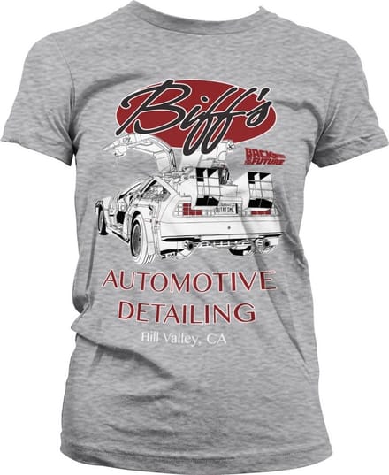 Back to the Future Biff's Automotive Detailing Girly Tee dames-T-shirt, heather-grijs