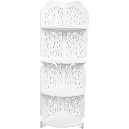 4-Laags Wandmontage Hoekplank Planken Display Gesneden Vochtbestendig Unit Badkamer white