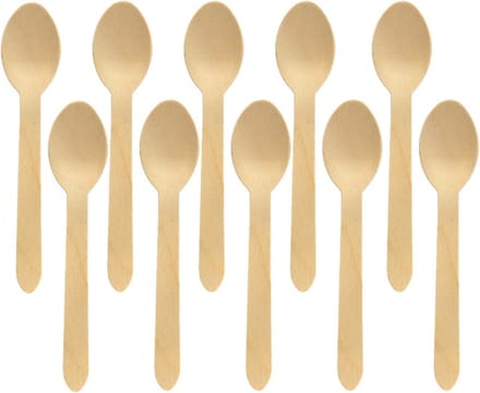Biopak wegwerp lepels - 20x - hout bestek - 16 cm - bio/eco/milieubewust