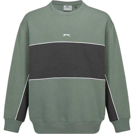 Slazenger Heren Fleece Sweatshirt met ronde hals (Laurier/Grijs)