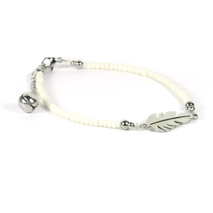 Heaven Eleven - dames - Enkelbandjes - glas - wit - 1mm - verstelbaar 23cm + 4 cm