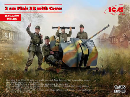 ICM Modelbouwpakket Militaire voertuigen - 35718 2cm Flak 38 met bemanning Plastic - 1:35 - Modelbouw
