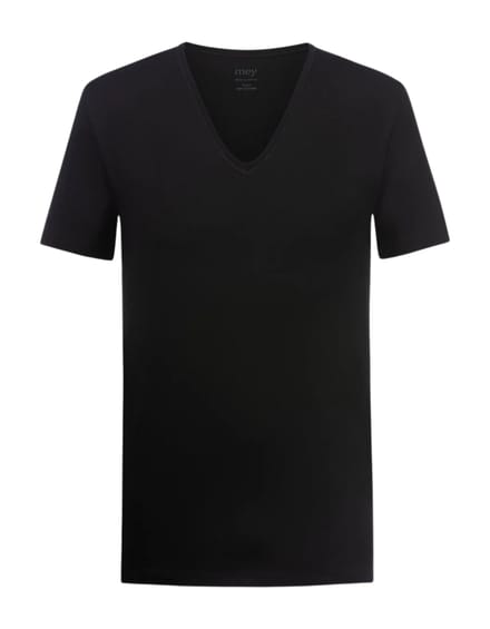 Mey V-neck T-shirts Zwart 46007