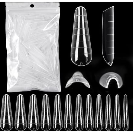 120 stuks nageltips met schaal snelle verlenging transparante kunstnagels manicure nagelopbouw BENT51-03 white