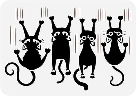 Stencil voor Kattenontwerpen - Herbruikbare PET Plastic Sjablonen 21 x 29,7 cm - Creatief Knutselen en Decoratie