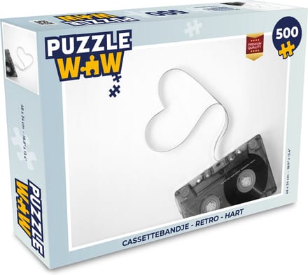 Puzzel Cassettebandje - Retro - Hart - Legpuzzel - Puzzel 500 stukjes