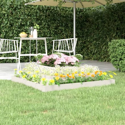 vidaXL - Plantenbak - 110x110x27 - cm - massief - grenenhout - wit