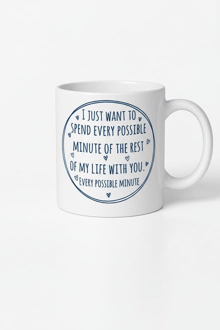Mok met Lieve Tekst "Elke Minuut Van Mijn Leven Met Jou" - Romantisch Cadeau