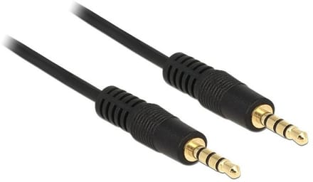 3,5mm Jack 4-polig audio/video kabel AWG24 / zwart - 2 meter