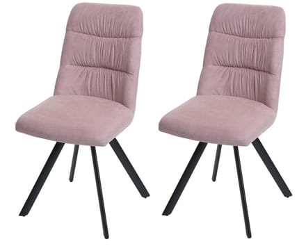 Set van 2 eetkamerstoelen MCW-J69, keukenstoel, draaibare autostoel, fluweel ~ roze